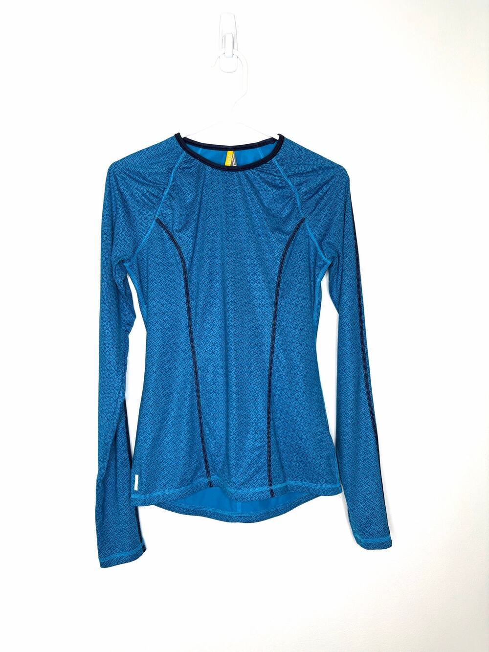Lole Base Layer Long Sleeve Top XS Fleece Lined Geometric Print Active Running